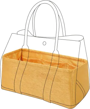 Silk Purse Organizer Insert for Garden Party 26/30/36/49, Silky Soft Bag Organizer Liner, Lightweight Luxury Handbag Tote Shaper(GP30,Amber Yellow)