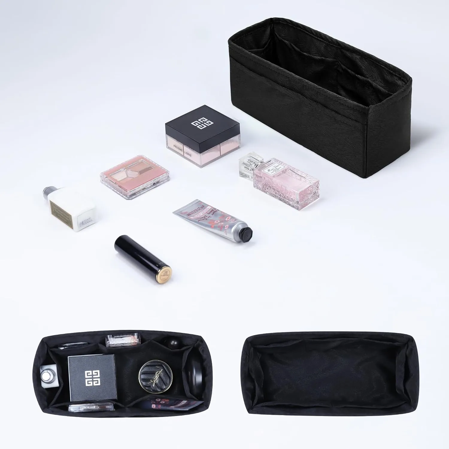 Silk Purse Organizer Insert for Garden Party 26/30/36/49, Silky Soft Bag Organizer Liner, Lightweight Luxury Handbag Tote Shaper(GP30,Black)