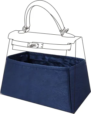 Silk Purse Organizer Insert for Kelly Bags, Lightweight Kelly Pochette Bag Insert Liner, Luxury Handbag Tote Shaper, Large Capacity Inner Bag (Kelly Pochette,Blue Nuit)