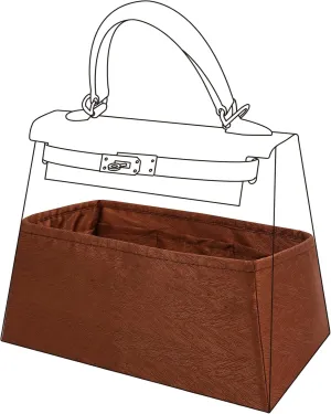 Silk Purse Organizer Insert for Kelly Bags, Lightweight Kelly Pochette Bag Insert Liner, Luxury Handbag Tote Shaper, Large Capacity Inner Bag (Kelly Pochette,Gold)