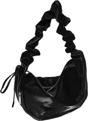 Single Shoulder Crossbody Bag for Women Cloud Shape Handbag and Purse Nylon Hobo Bag (Black)