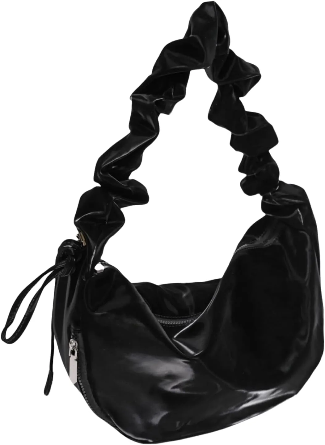 Single Shoulder Crossbody Bag for Women Cloud Shape Handbag and Purse Nylon Hobo Bag (Black)