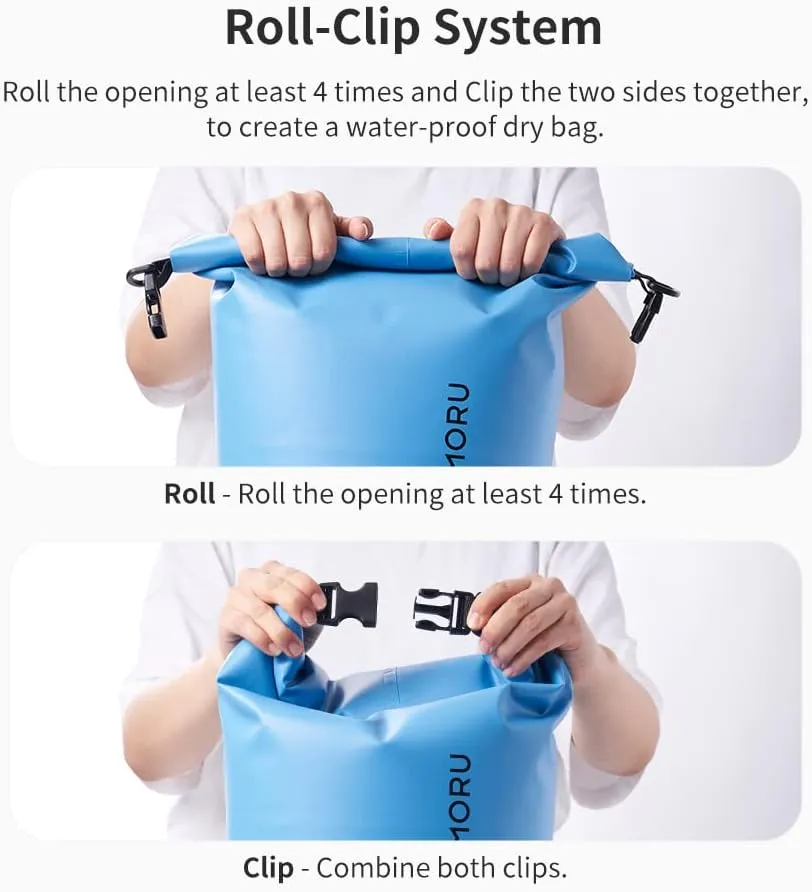 Sinjimoru Lightweight Multifunctional Waterproof Boat Bag, 3 Style Water Beach Backpack 15L for Travel Kayaking Boating Camping Fishing, Vacation Essentials Accessories. Waterproof Dry Bag White
