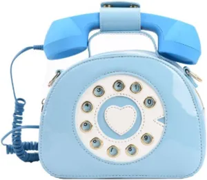 Sister Amy® Vintage-Inspired Crossbody Shoulder Bag – Retro Dial Telephone Design with Movable Microphone