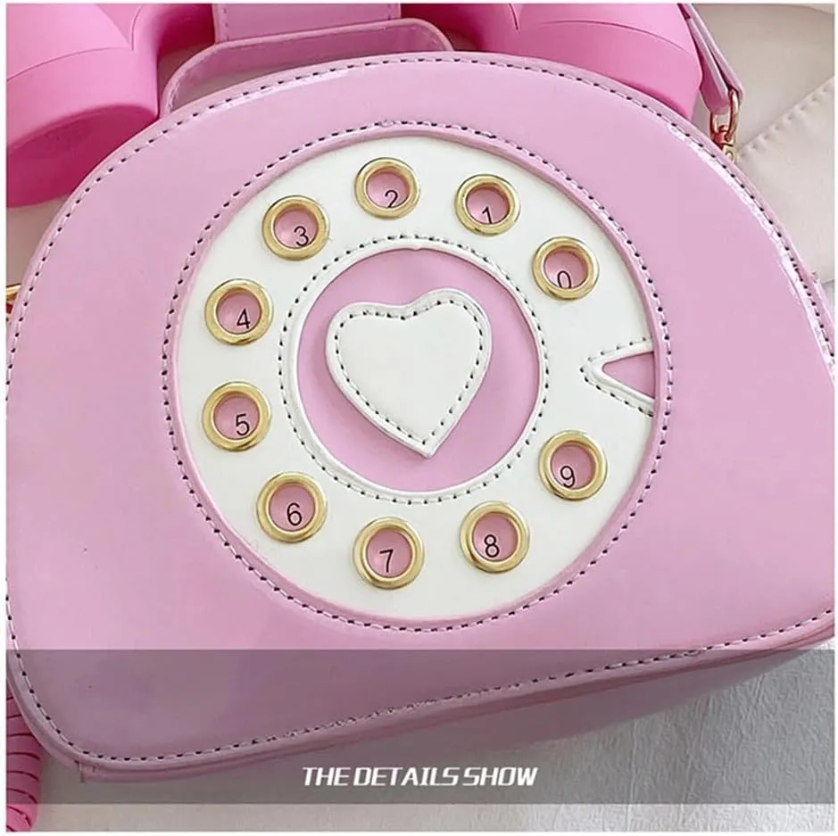 Sister Amy® Vintage-Inspired Crossbody Shoulder Bag – Retro Dial Telephone Design with Movable Microphone