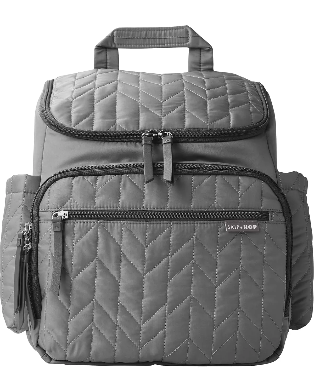 Skip Hop Diaper Bag Backpack: Forma, Multi-Function Baby Travel Bag with Changing Pad & Stroller Attachment, Grey