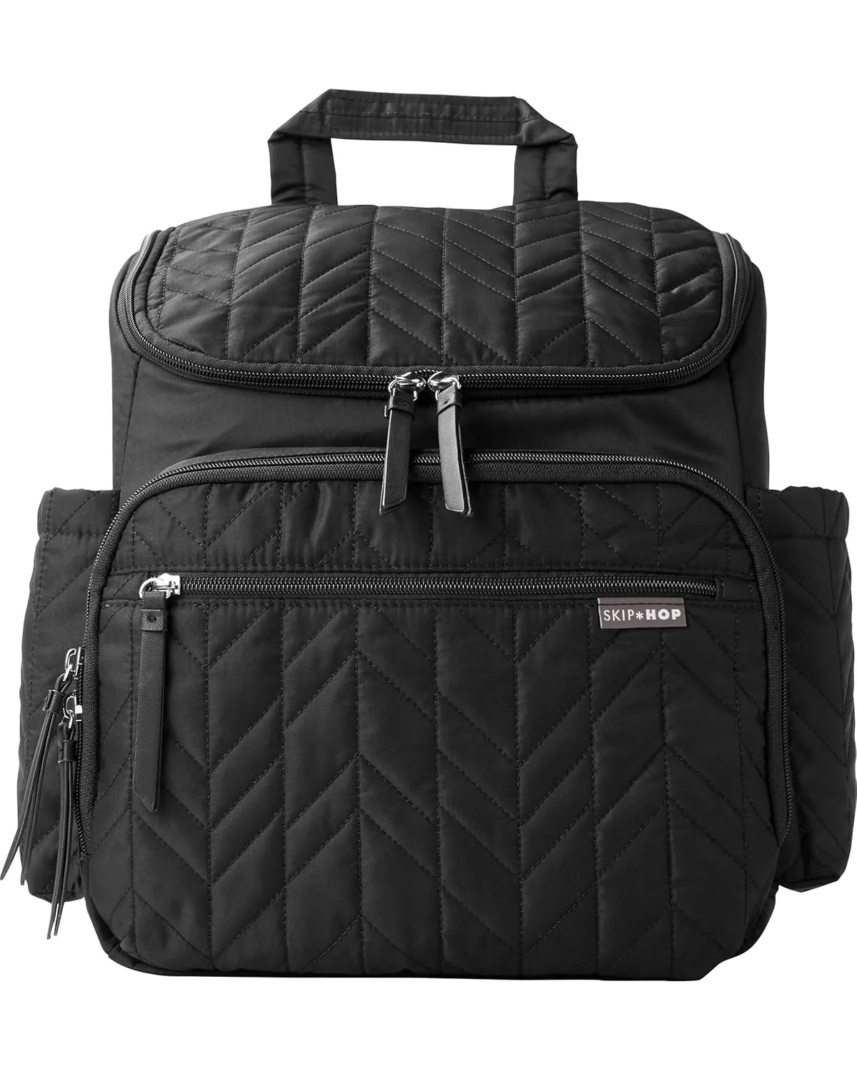 Skip Hop Diaper Bag Backpack: Forma, Multi-Function Baby Travel Bag with Changing Pad & Stroller Attachment, Jet Black