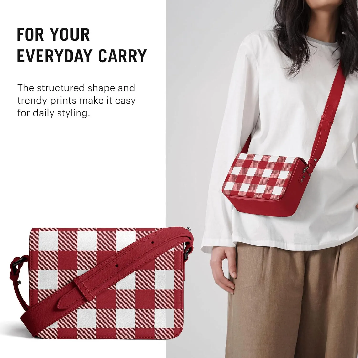Slim Box Crossbody Purse for Women, Girls | Vegan Leather | Ladies Wallet | Shoulder Handbag | Magnetic Closure