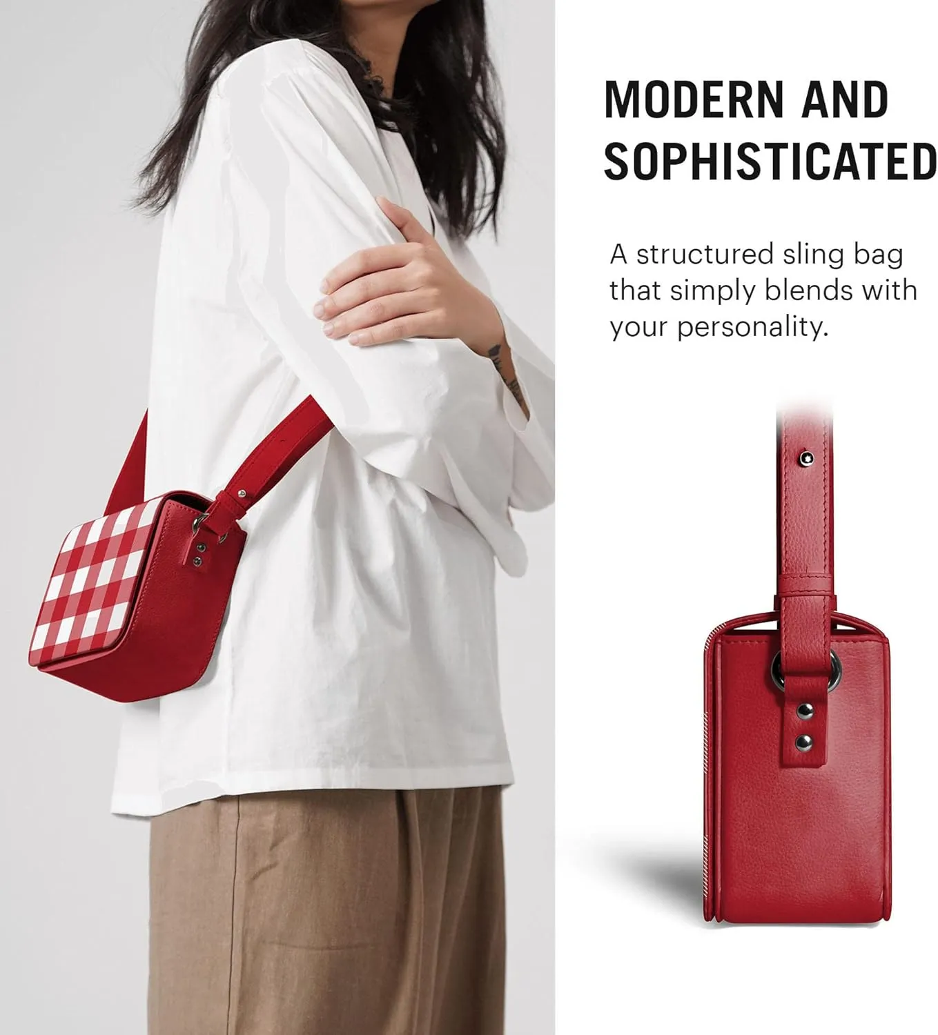 Slim Box Crossbody Purse for Women, Girls | Vegan Leather | Ladies Wallet | Shoulder Handbag | Magnetic Closure