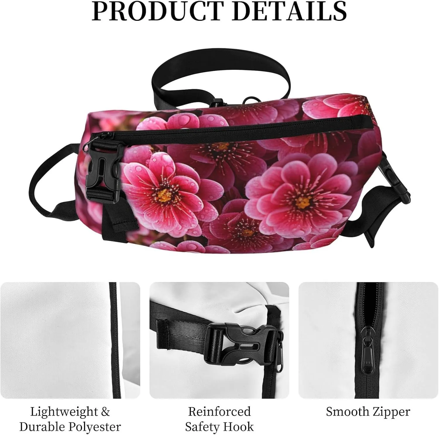Sling Bag Crossbody Backpack for Men Women Blooming flowers Chest Bag Crossbody Bag for Travel Sport Running