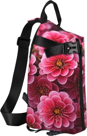 Sling Bag Crossbody Backpack for Men Women Blooming flowers Chest Bag Crossbody Bag for Travel Sport Running