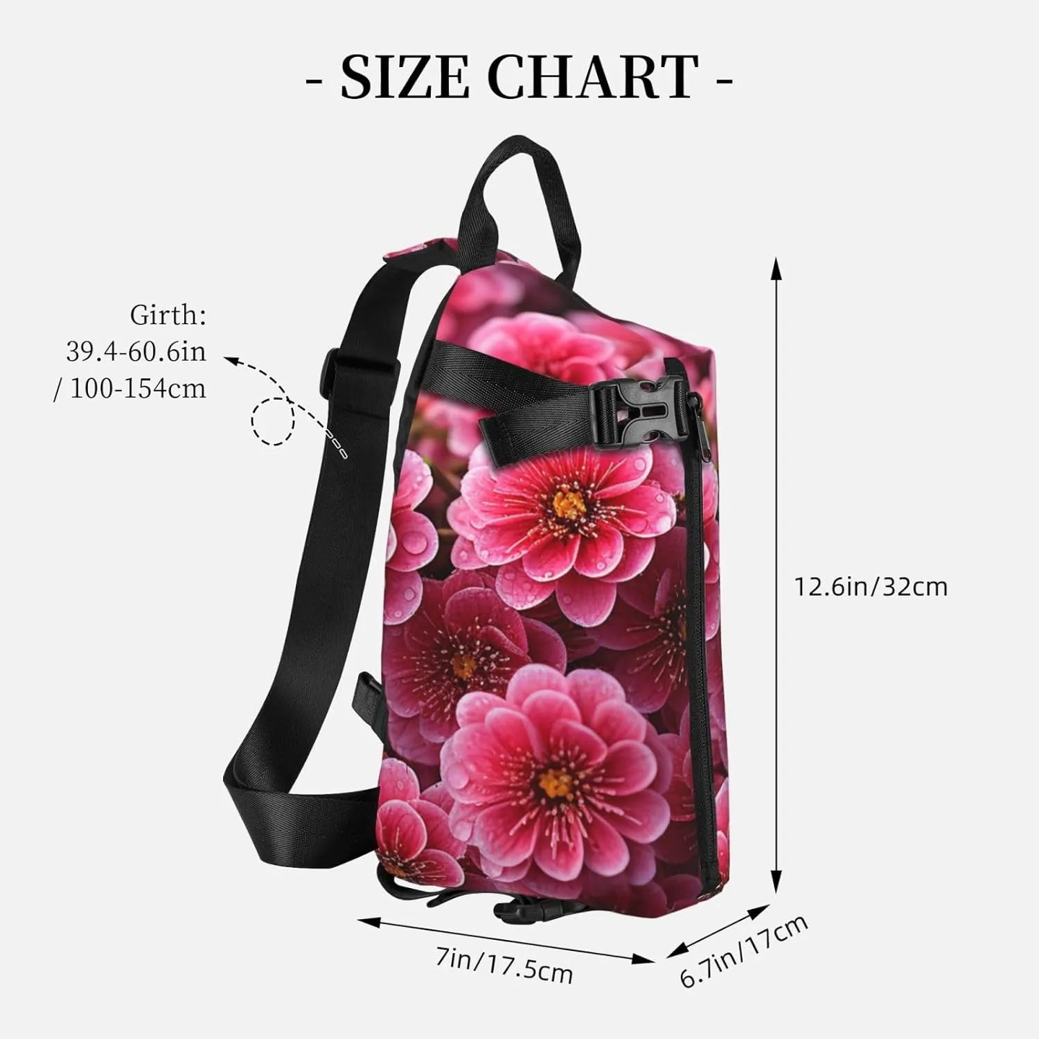 Sling Bag Crossbody Backpack for Men Women Blooming flowers Chest Bag Crossbody Bag for Travel Sport Running