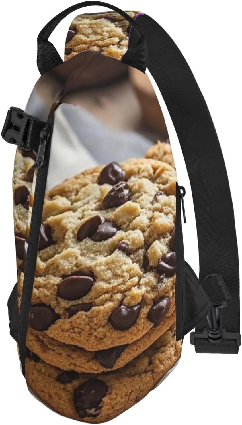 Sling Bag Crossbody Backpack for Men Women Chocolate Chip Cookies Chest Bag Crossbody Bag for Travel Sport Running