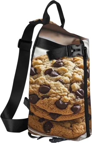 Sling Bag Crossbody Backpack for Men Women Chocolate Chip Cookies Chest Bag Crossbody Bag for Travel Sport Running