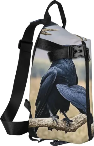 Sling Bag Crossbody Backpack for Men Women Crow Birds Chest Bag Crossbody Bag for Travel Sport Running