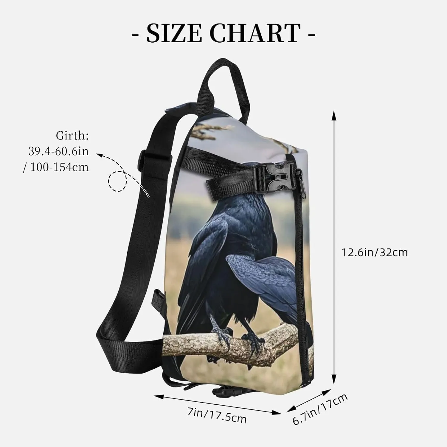 Sling Bag Crossbody Backpack for Men Women Crow Birds Chest Bag Crossbody Bag for Travel Sport Running