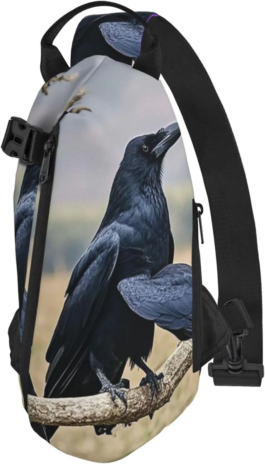 Sling Bag Crossbody Backpack for Men Women Crow Birds Chest Bag Crossbody Bag for Travel Sport Running