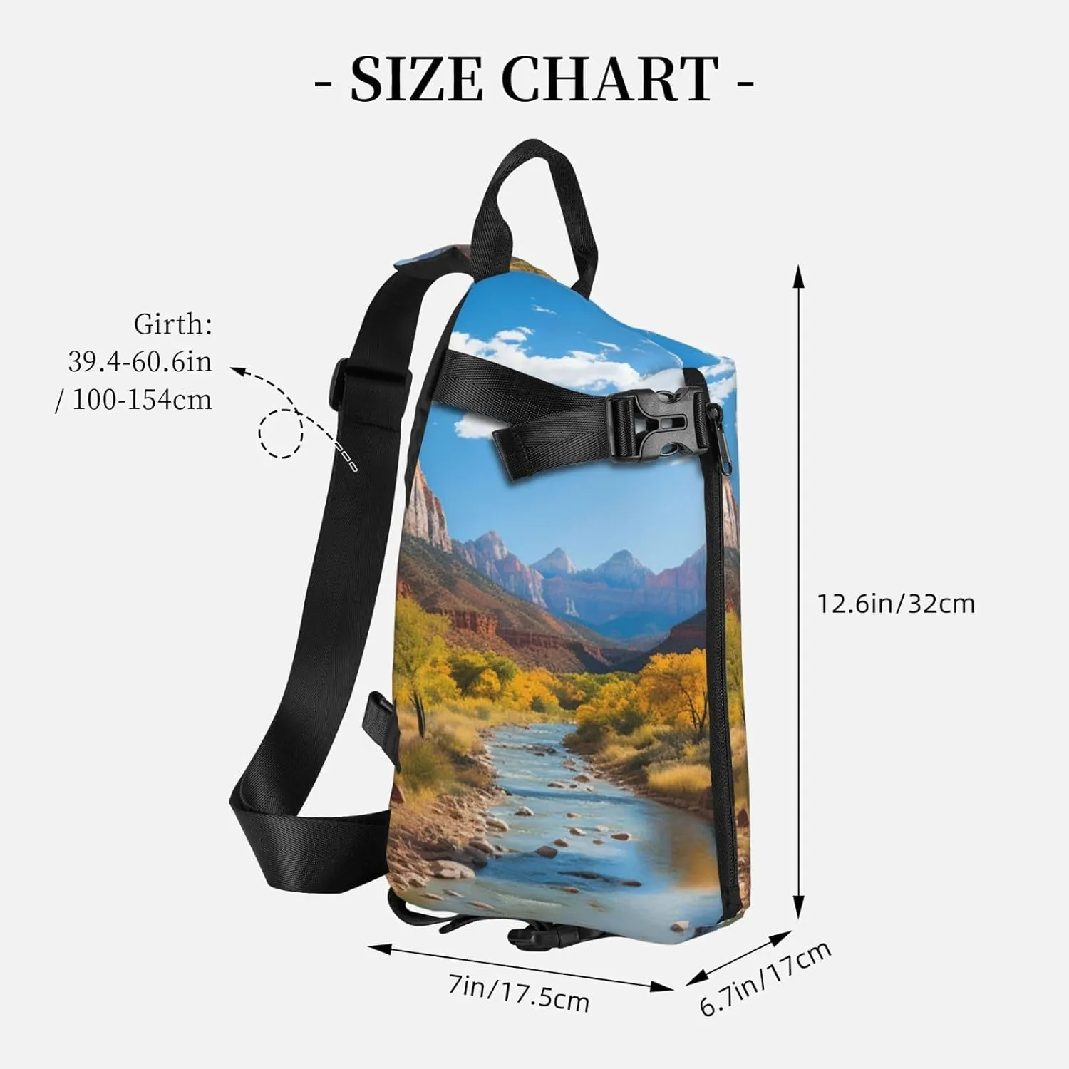 Sling Bag Crossbody Backpack for Men Women Zion national park Chest Bag Crossbody Bag for Travel Sport Running