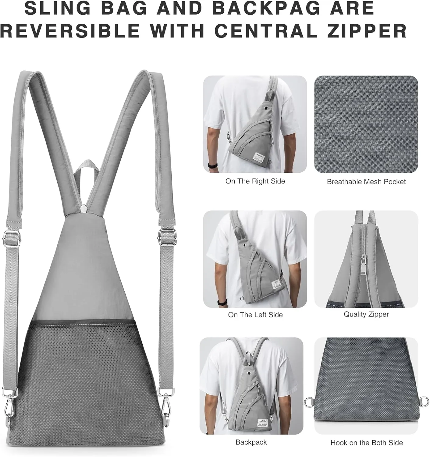 Sling Bag Crossbody Daypack for Men & Women Shoulder Bag for Hiking, Travelling, outdoors, Sports, Cycling, Casual