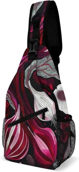 Sling Bag Crossbody Shoulder Bag Cross Chest Bag Beautiful Village Painting Sling Backpack Travel Hiking Daypack