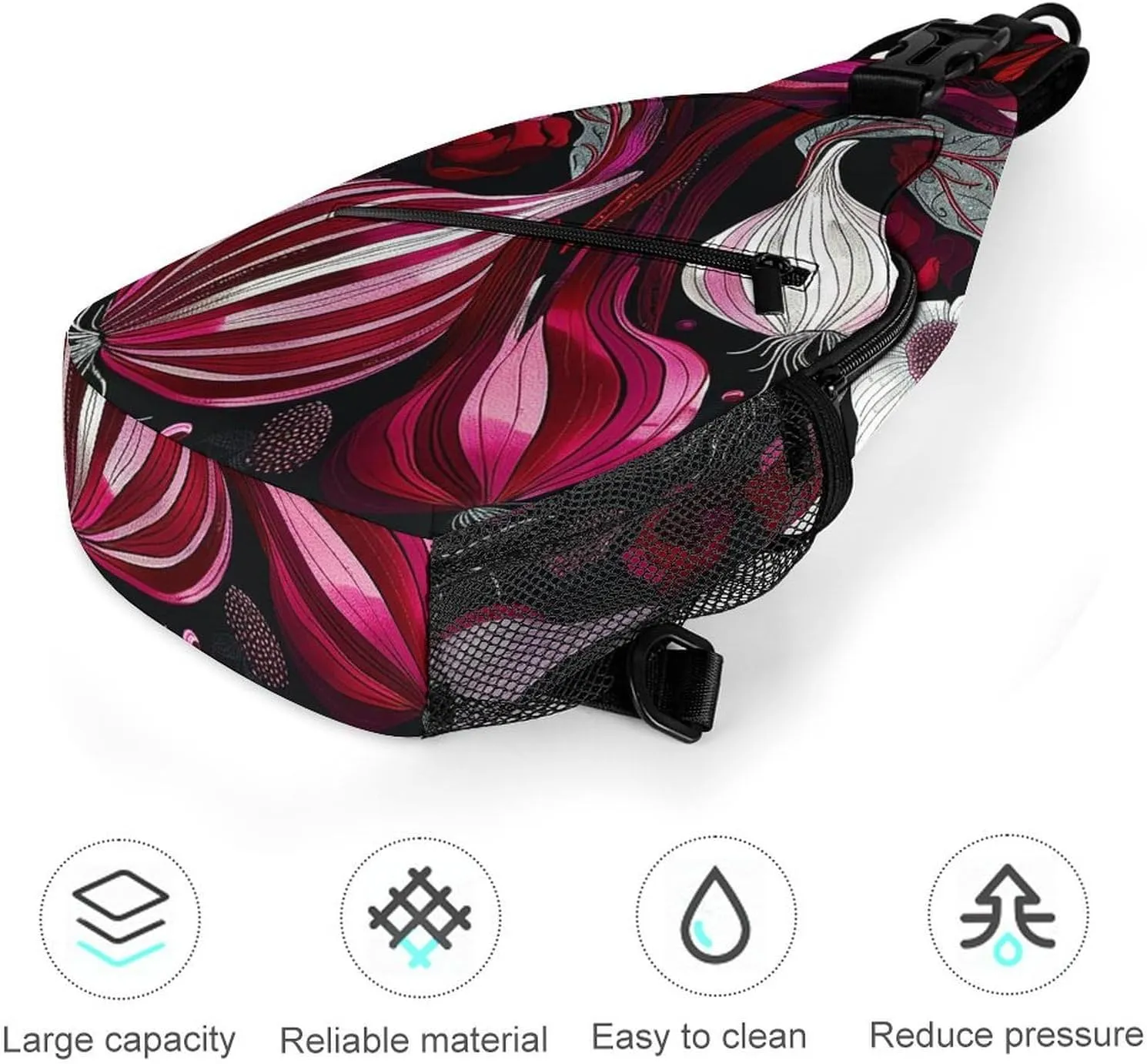 Sling Bag Crossbody Shoulder Bag Cross Chest Bag Beautiful Village Painting Sling Backpack Travel Hiking Daypack
