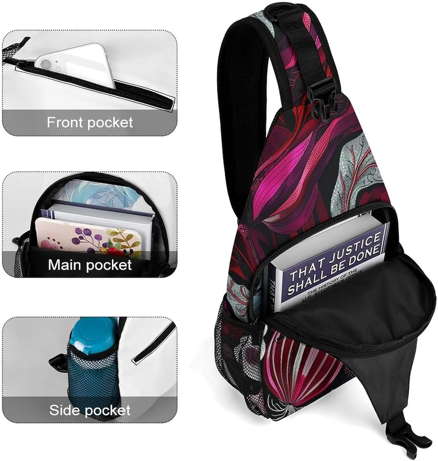 Sling Bag Crossbody Shoulder Bag Cross Chest Bag Beautiful Village Painting Sling Backpack Travel Hiking Daypack