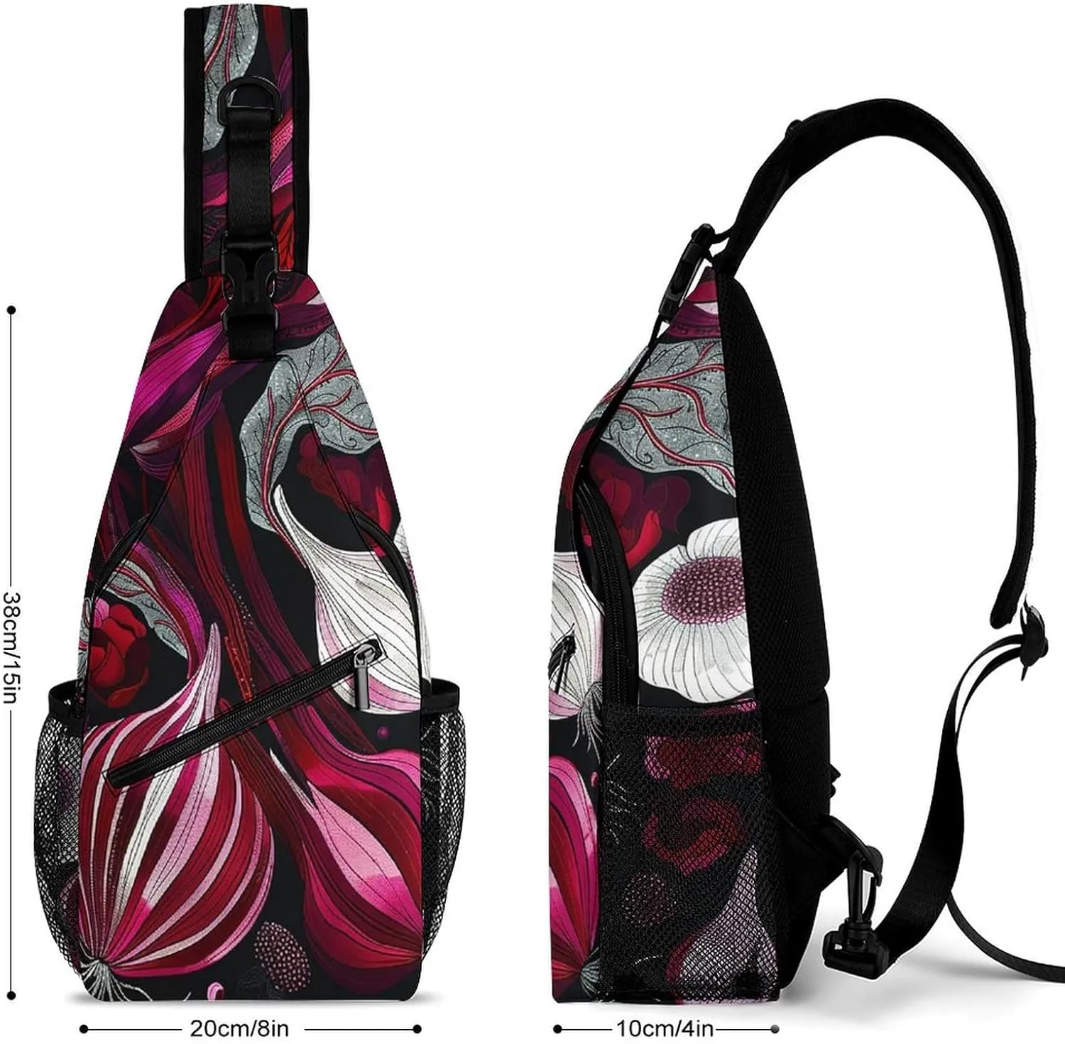 Sling Bag Crossbody Shoulder Bag Cross Chest Bag Beautiful Village Painting Sling Backpack Travel Hiking Daypack