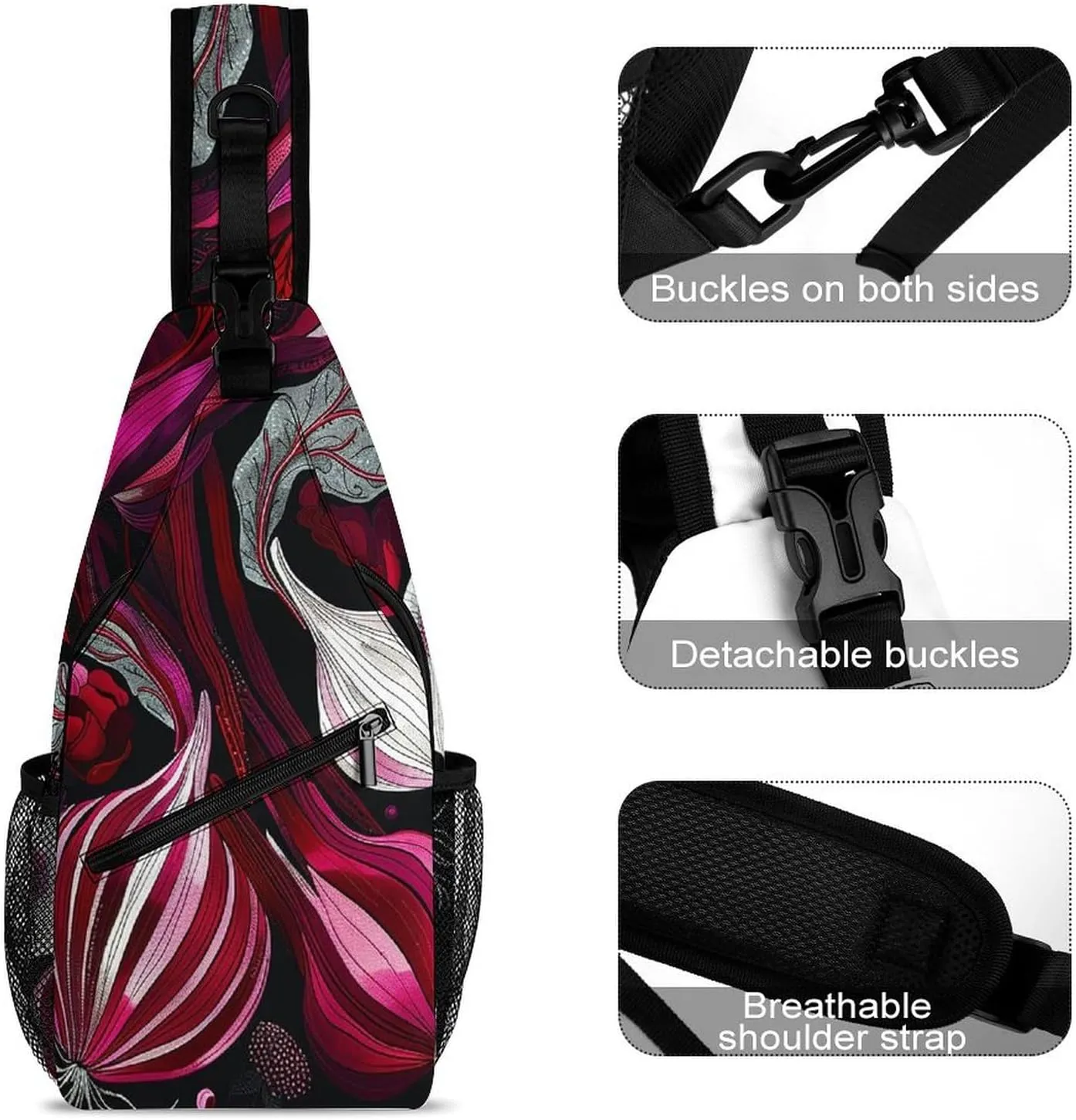 Sling Bag Crossbody Shoulder Bag Cross Chest Bag Beautiful Village Painting Sling Backpack Travel Hiking Daypack