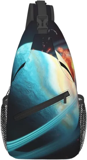 Sling Bag Crossbody Sling Backpack for Men Women Uranus Impact Cross Chest Bag Travel Hiking Daypack