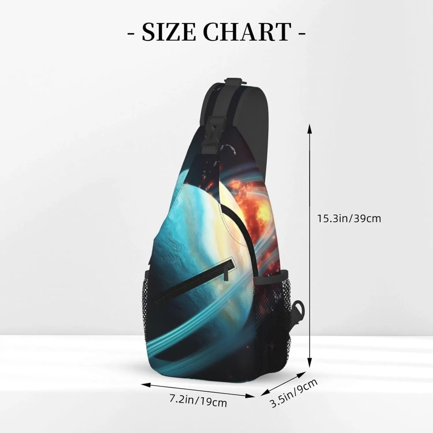 Sling Bag Crossbody Sling Backpack for Men Women Uranus Impact Cross Chest Bag Travel Hiking Daypack