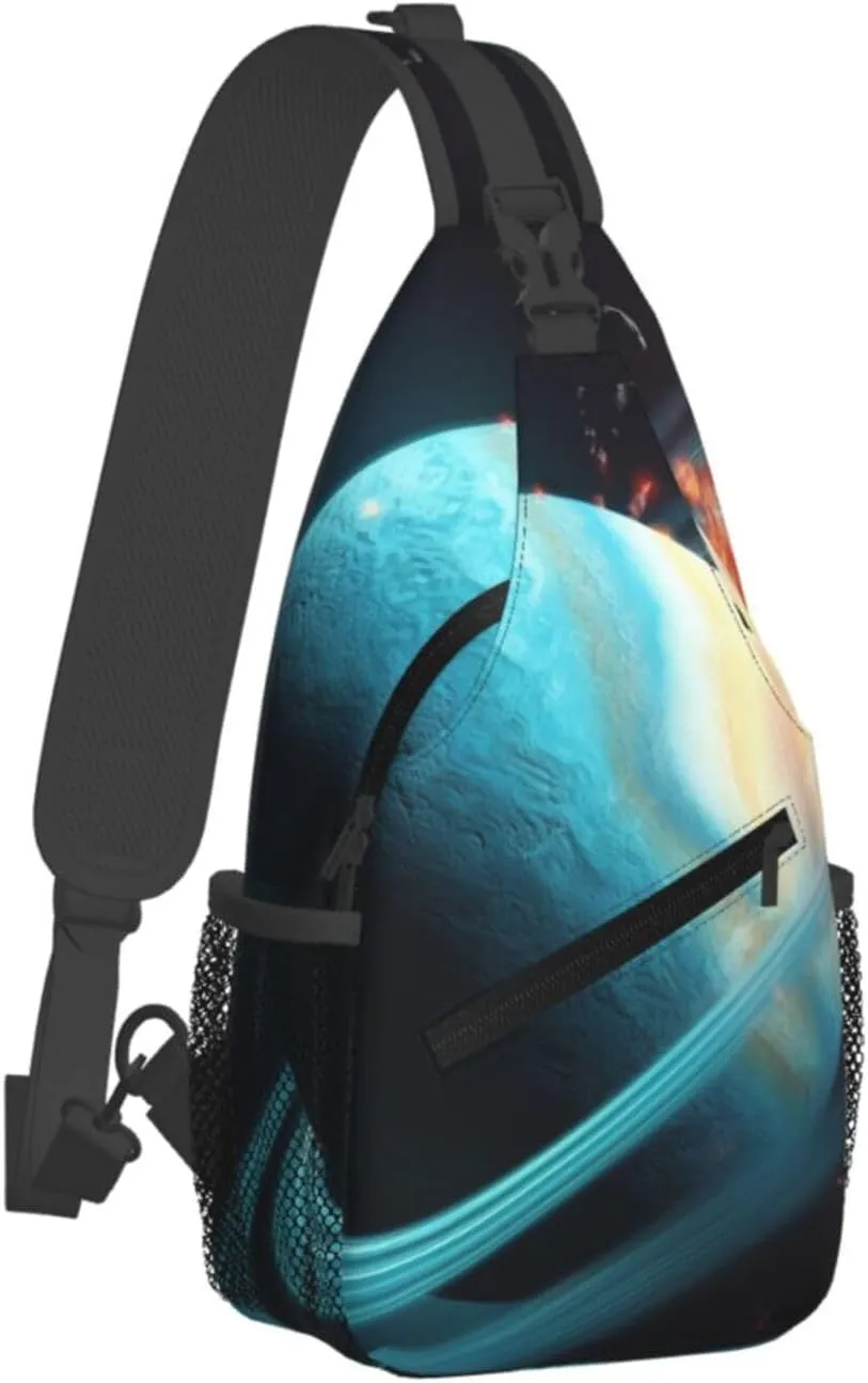 Sling Bag Crossbody Sling Backpack for Men Women Uranus Impact Cross Chest Bag Travel Hiking Daypack