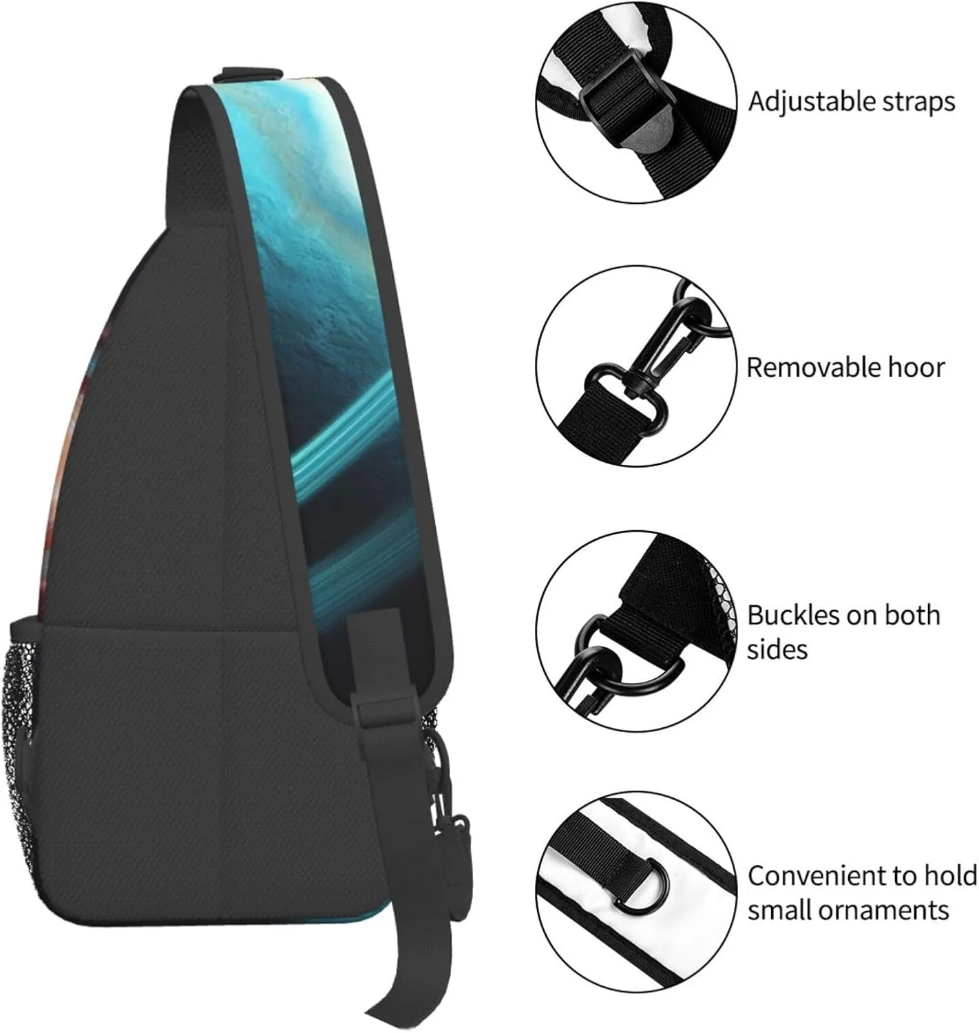 Sling Bag Crossbody Sling Backpack for Men Women Uranus Impact Cross Chest Bag Travel Hiking Daypack