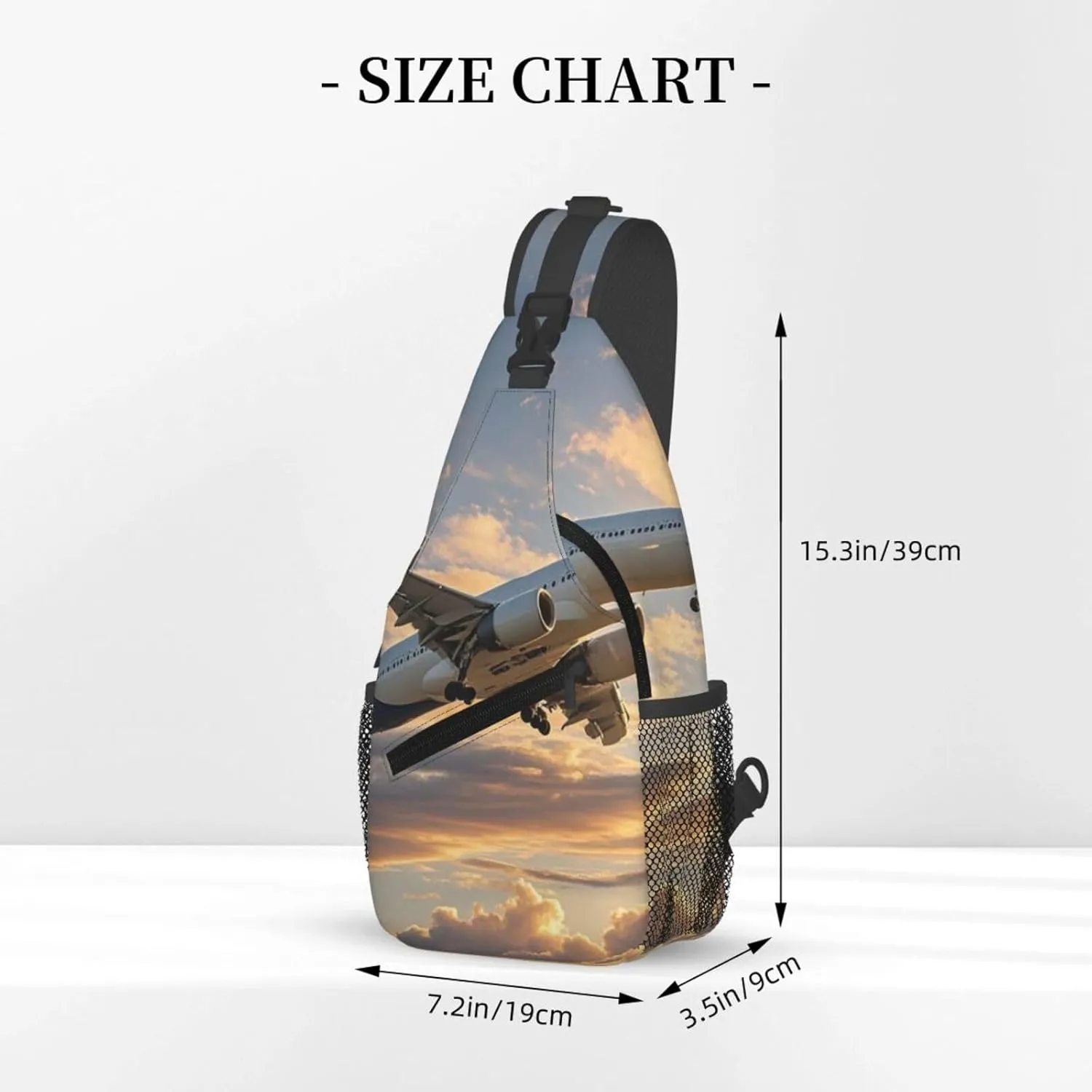Sling Bag for Men Women Crossbody Backpack Beautiful Sky Airplane Crossbody Bag Chest Bag for Travel Sport