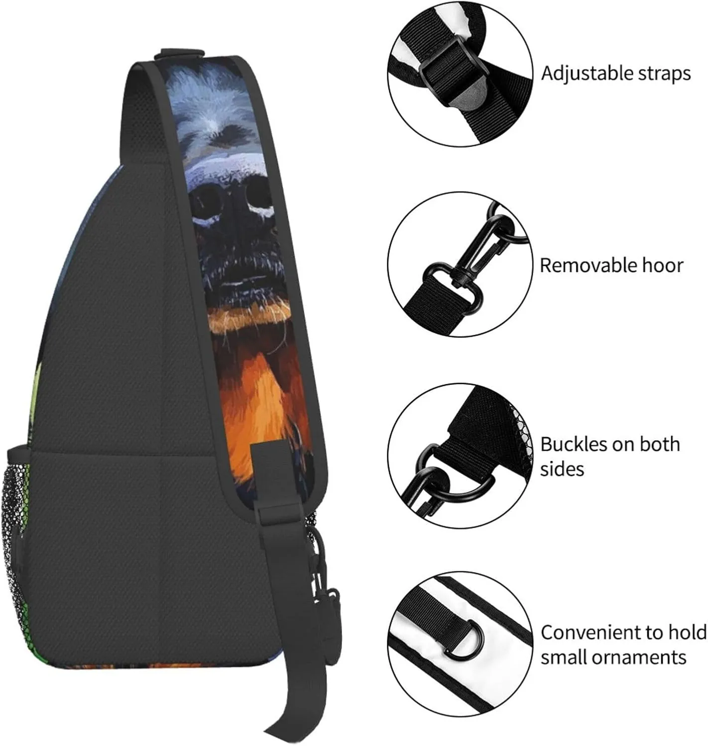 Sling Bag for Men Women Crossbody Backpack Cool Rottweiler Dog Art Crossbody Bag Chest Bag for Travel Sport