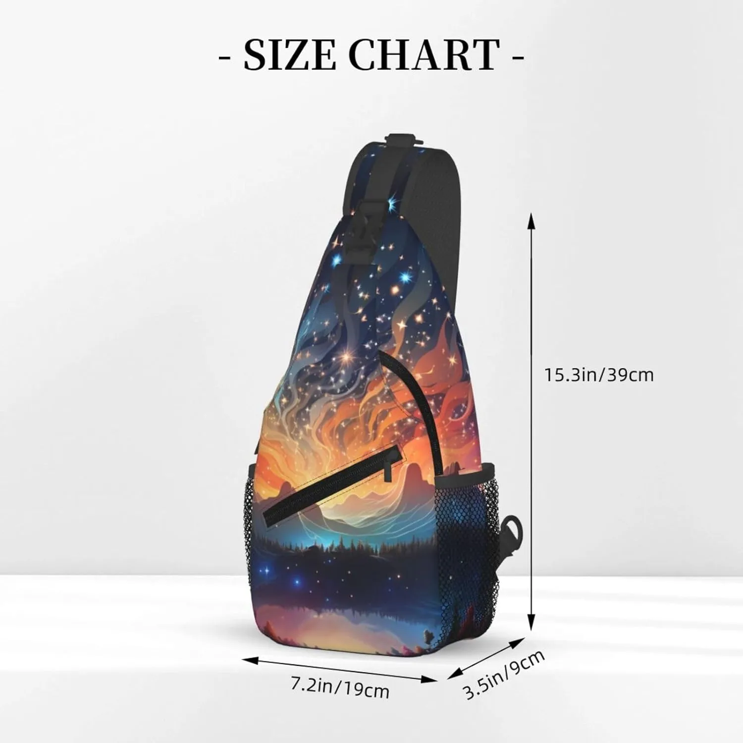 Sling Bag for Men Women Crossbody Backpack Gradient starry sky Crossbody Bag Chest Bag for Travel Sport