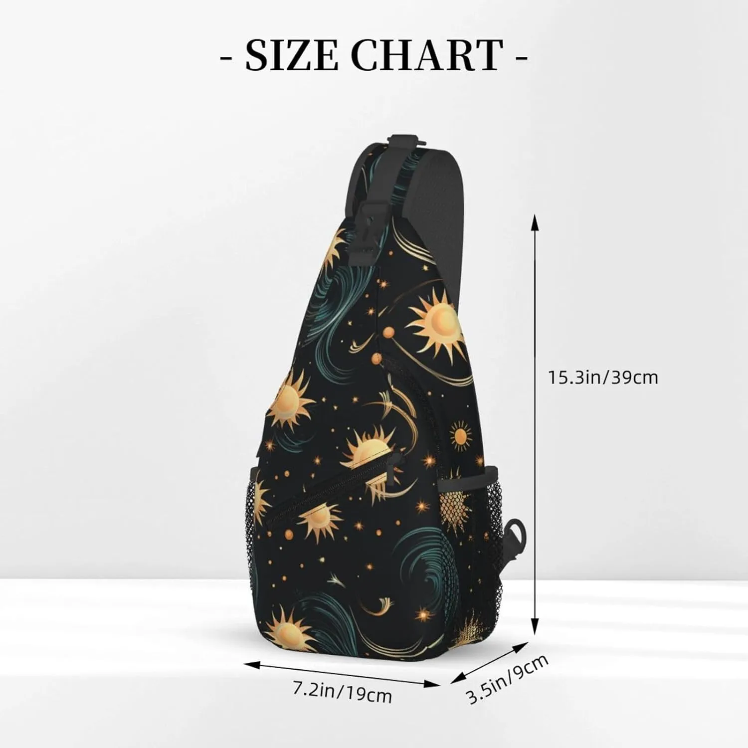 Sling Bag for Men Women Crossbody Backpack Repeating sun pattern Crossbody Bag Chest Bag for Travel Sport