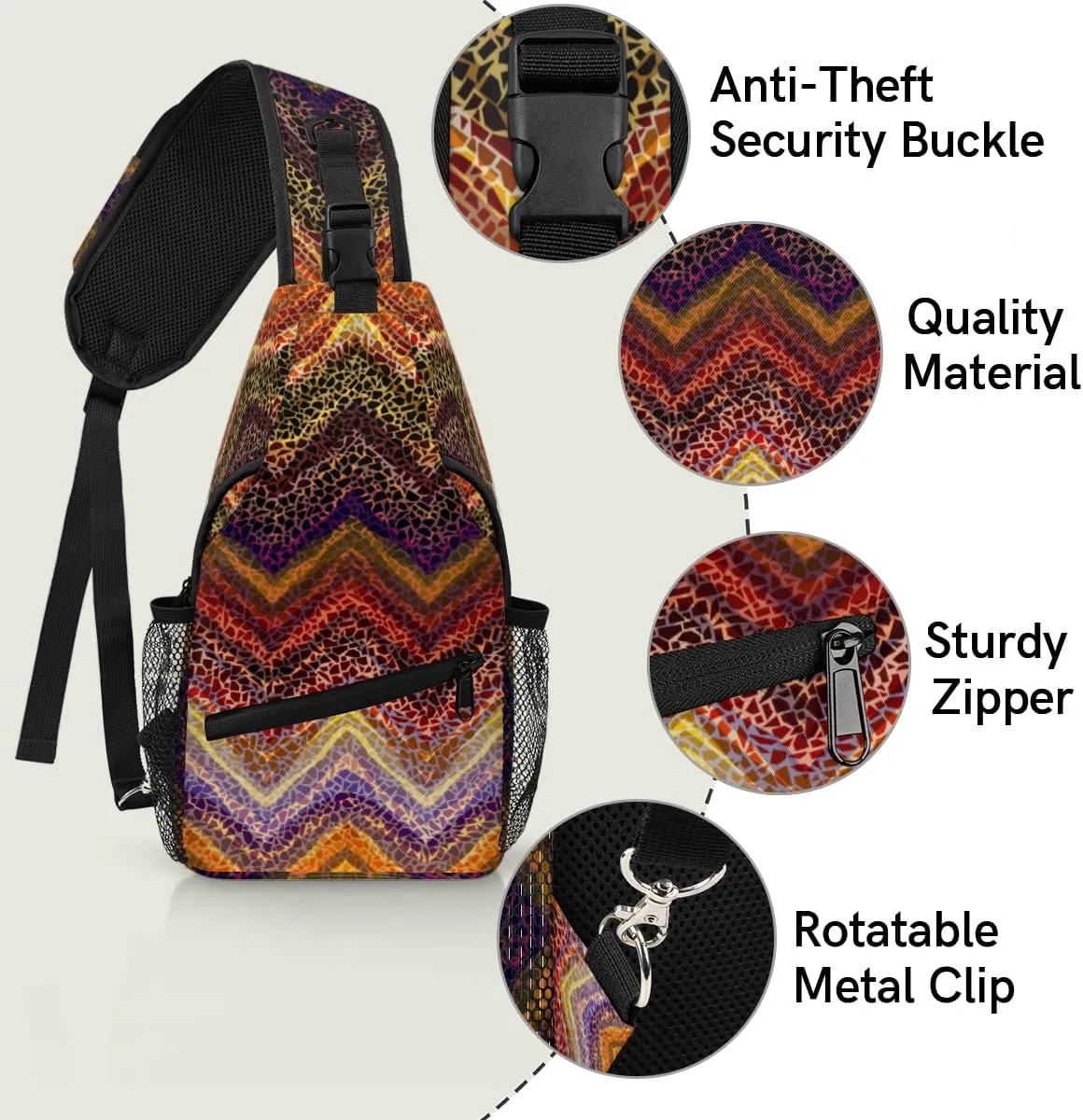 Sling Bag for Women Men Chest Shoulder Backpack Multipurpose Crossbody Bag Lightweight Travel Hiking Daypack