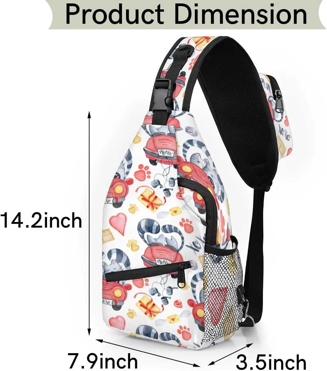 Sling Bag for Women Men Chest Shoulder Backpack Multipurpose Crossbody Bag Lightweight Travel Hiking Daypack