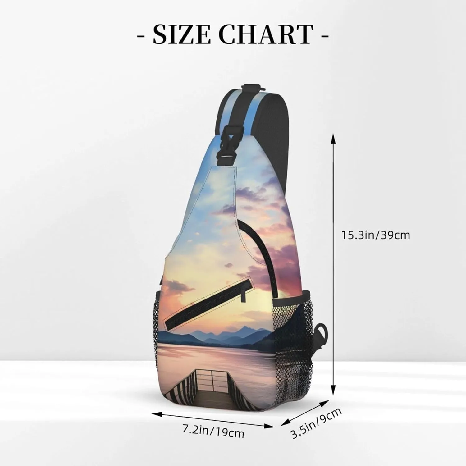 Sling Bag for Women Men Crossbody Bag Sling Backpack Calm sky Cross Body Bag Adjustable Chest Bag