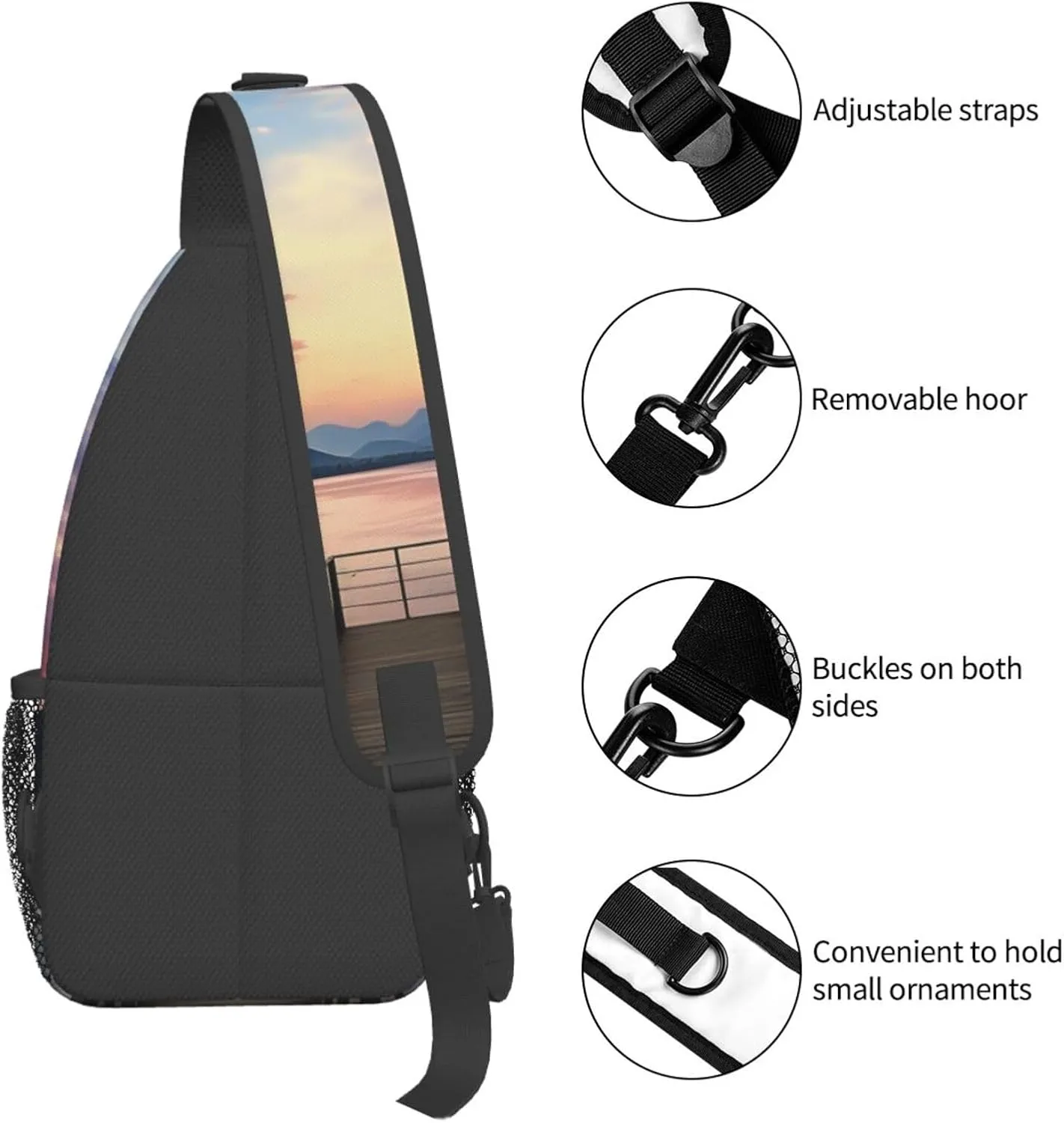 Sling Bag for Women Men Crossbody Bag Sling Backpack Calm sky Cross Body Bag Adjustable Chest Bag