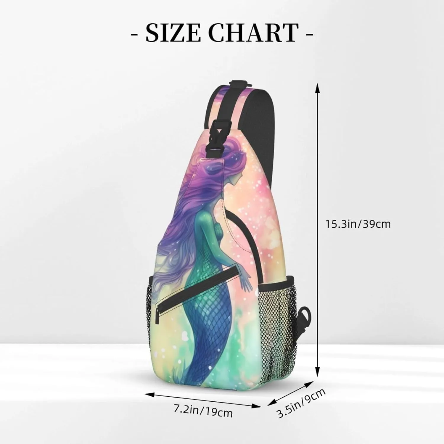 Sling Bag for Women Men Crossbody Bag Small Sling Backpack Beautiful Mermaid tail Chest Bag Hiking Daypack
