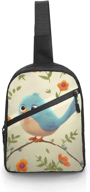 Sling Bag for Women Men Daypack Cute Bird Chest Bag Crossbody Backpack for Hiking Travel