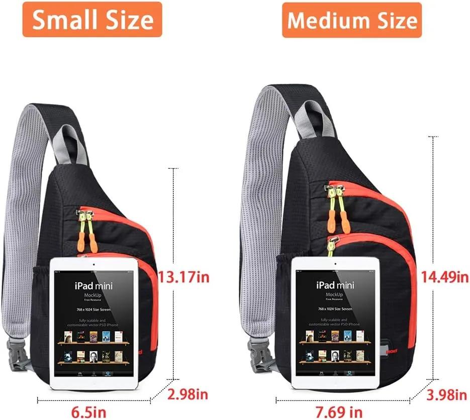 Sling Bag Waterproof Sling Backpack Lightweight Crossbody Chest Bag Daypack Hiking Travel for Women Men
