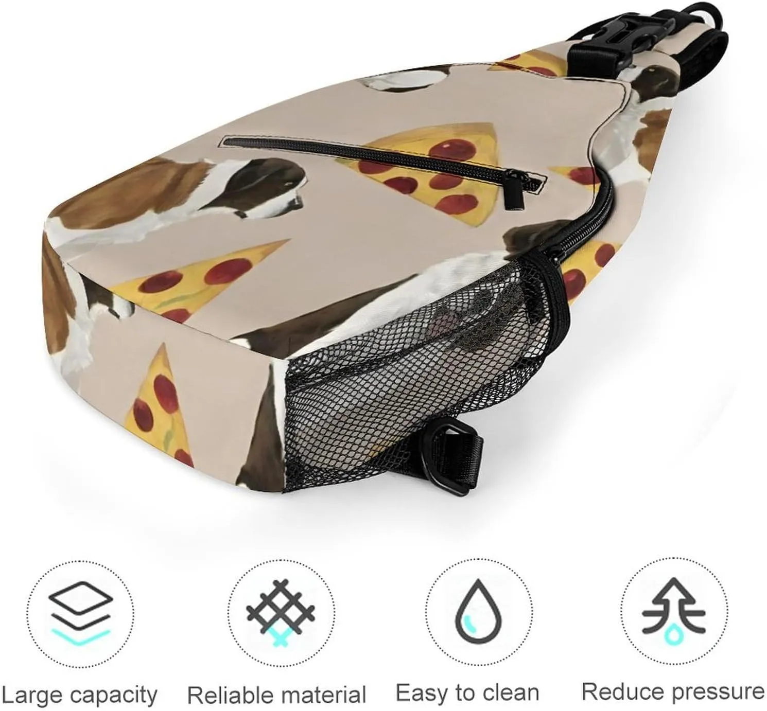 Sling Shoulder Backpack for Women Men Multipurpose Anti-Theft Travel Backpack Camping Outdoor Bag Tactical Satchel, Saint Bernard Dog Breed Art Chest Bag Rucksack