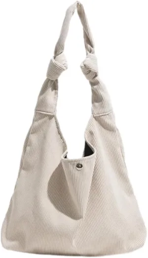 Slouchy Corduroy Tote Bag for Women Baggy Shoulder Bag Large Hobo Bag Retro Carryall Bag Everything Tote Office Tote