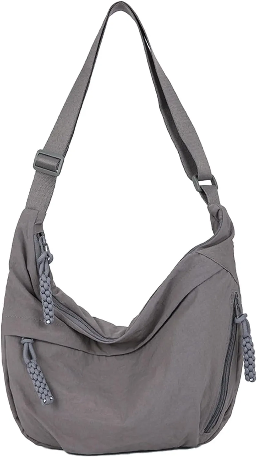 Slouchy Dumpling Bag，Nylon Crossbody Bags ，Crescent Bag for Women Men，Crossbody Bag ，Hobo Bag for Women Men