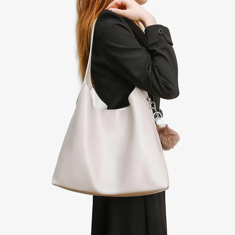 Slouchy Hobo Bags for Women Soft Vegan Leather Shoulder Handbag Large Slouchy Tote Purses for Work Travel