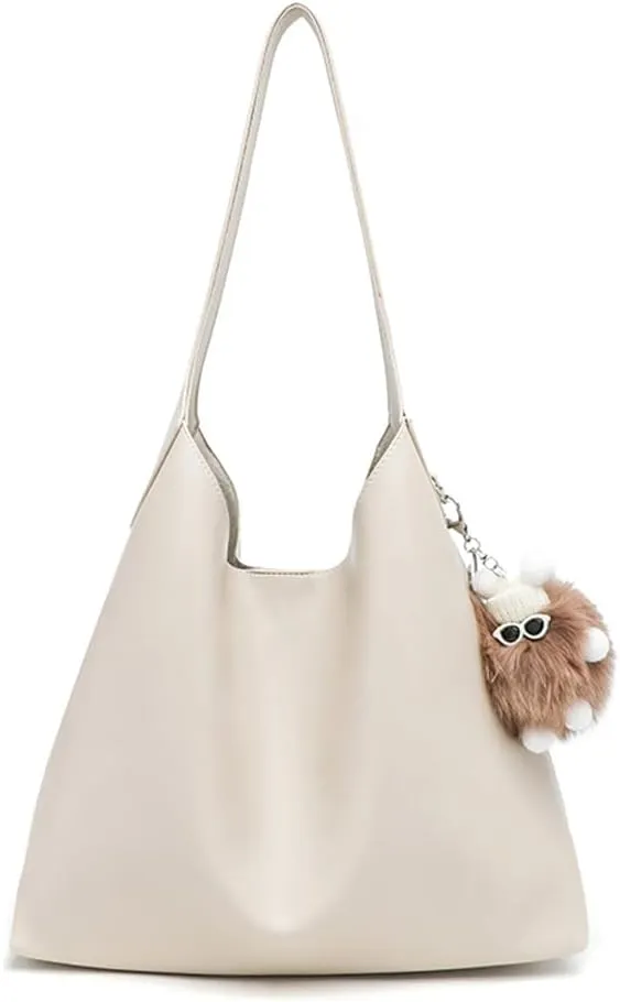 Slouchy Hobo Bags for Women Soft Vegan Leather Shoulder Handbag Large Slouchy Tote Purses for Work Travel