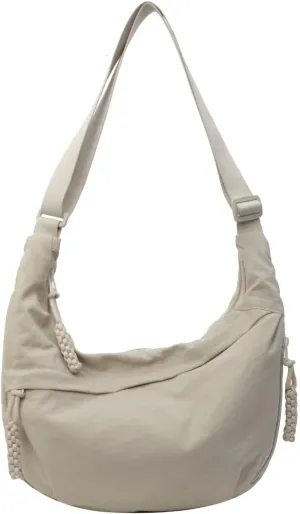 Slouchy Shoulder Bag with Multiple Zip Pockets, Retro Crescent Shoulder Bag Hobo Bag With Adjustable Shoulder Strap