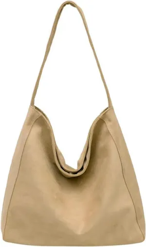 Slouchy Suede Hobo Bag for Women Large Tote Shoulder Bags Carryall Travel Work Handbag Purse Fall Winter